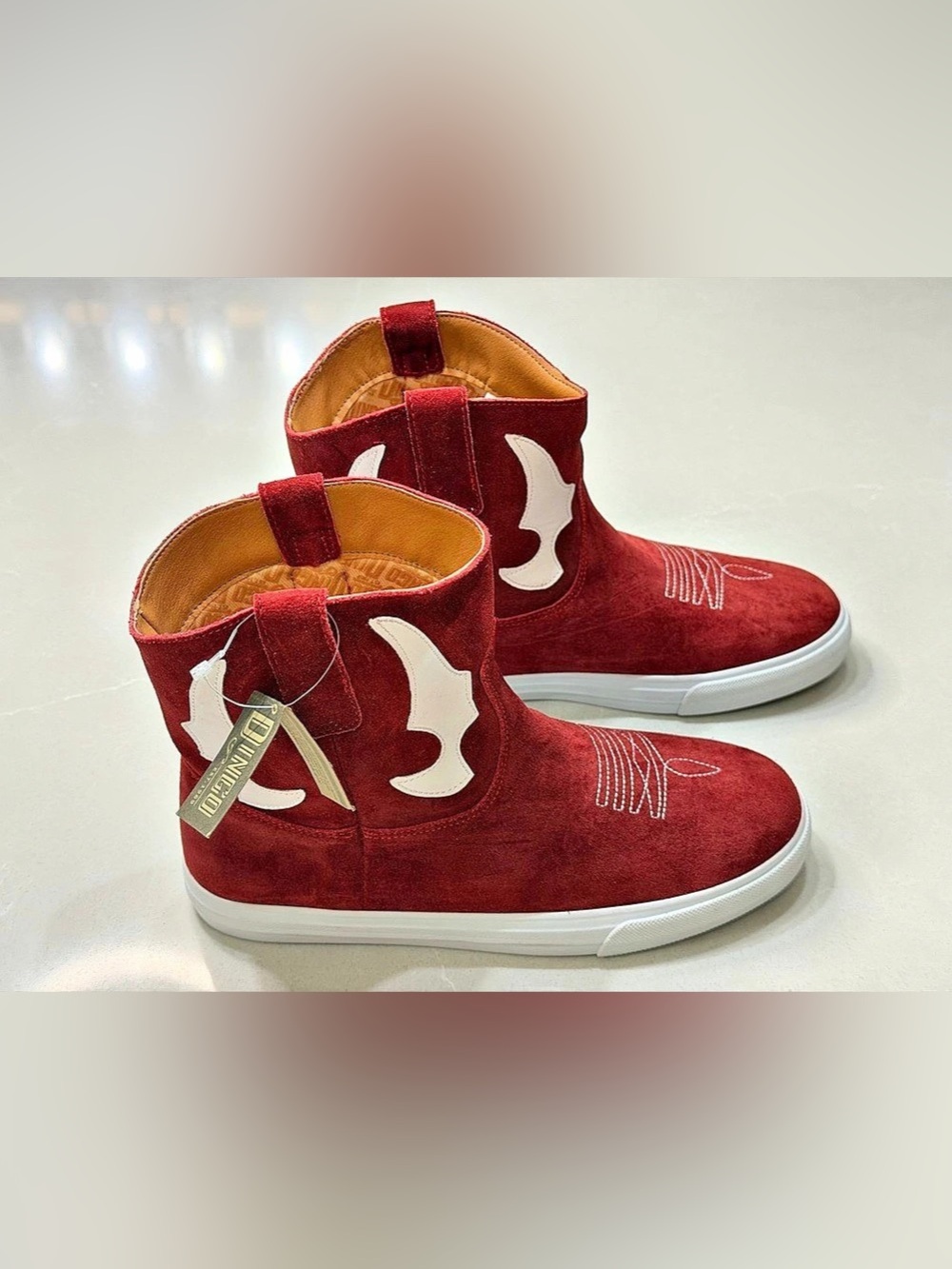 Dingo Women's Ollie Suede Sneaker Booties Red Western 9.5 M NIB